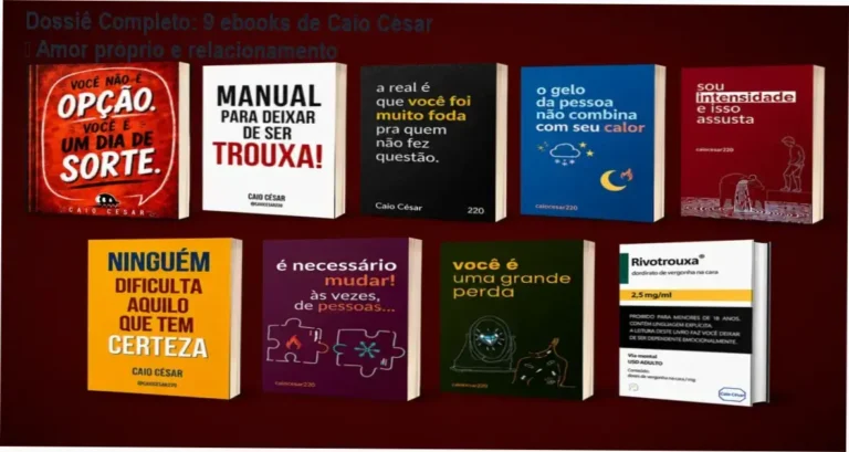 Capa da coleção de 9 ebooks de Caio César sobre amor próprio, autoestima e relacionamentos