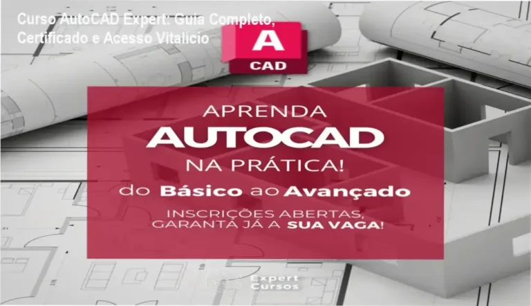 Imagem ilustrando o Curso AutoCAD Expert com certificado e recursos 3D
