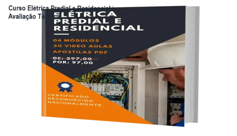 Comparativo visual do Curso Elétrica Predial e Residencial mostrando certificados e módulos práticos