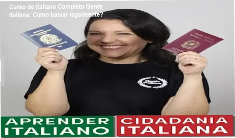 Tela do curso online de italiano completo Gente Italiana mostrando módulos A1 a B2