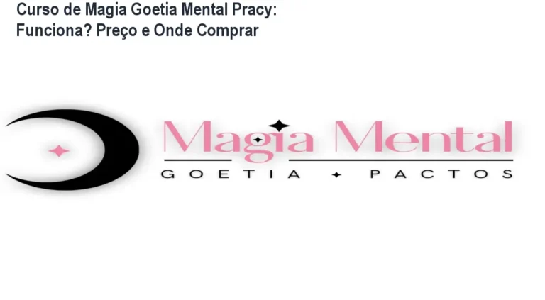 Capa do Curso de Magia Goetia Mental Pracy, com elementos esotéricos e simbologia de poder interior.
