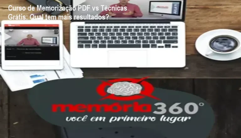 Página do curso de memorização PDF mostrando técnicas de leitura dinâmica e benefícios para estudantes