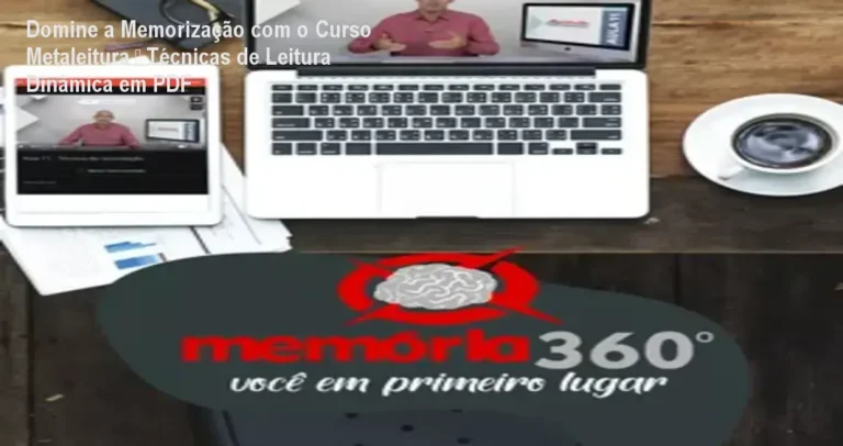 Capa do curso Metaleitura mostrando técnicas de memorização em PDF e foco na leitura dinâmica