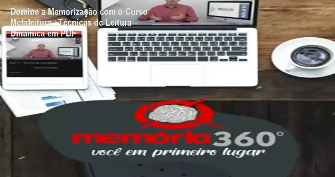 Capa do curso Metaleitura mostrando técnicas de memorização em PDF e foco na leitura dinâmica