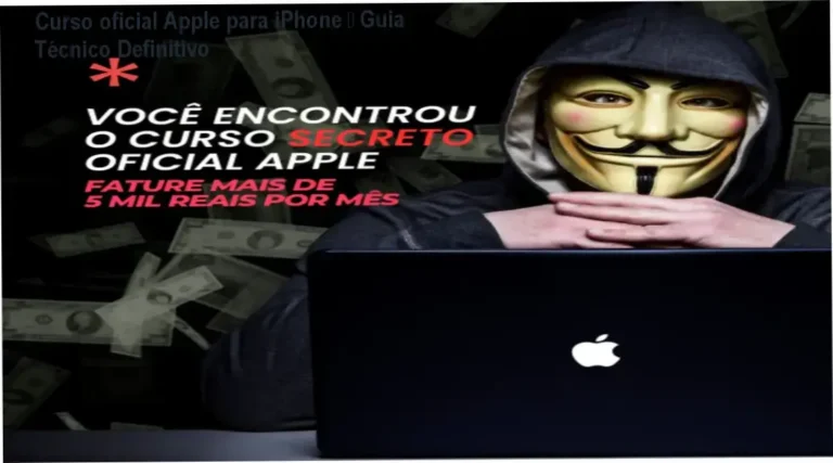 Capa do Curso oficial Apple para iPhone exibindo manuais técnicos e ferramentas de reparo