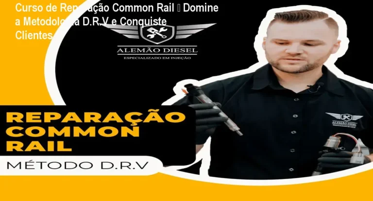 Mecânico praticando reparação de injetor common rail com a metodologia D.R.V do Curso de Reparação Common Rail