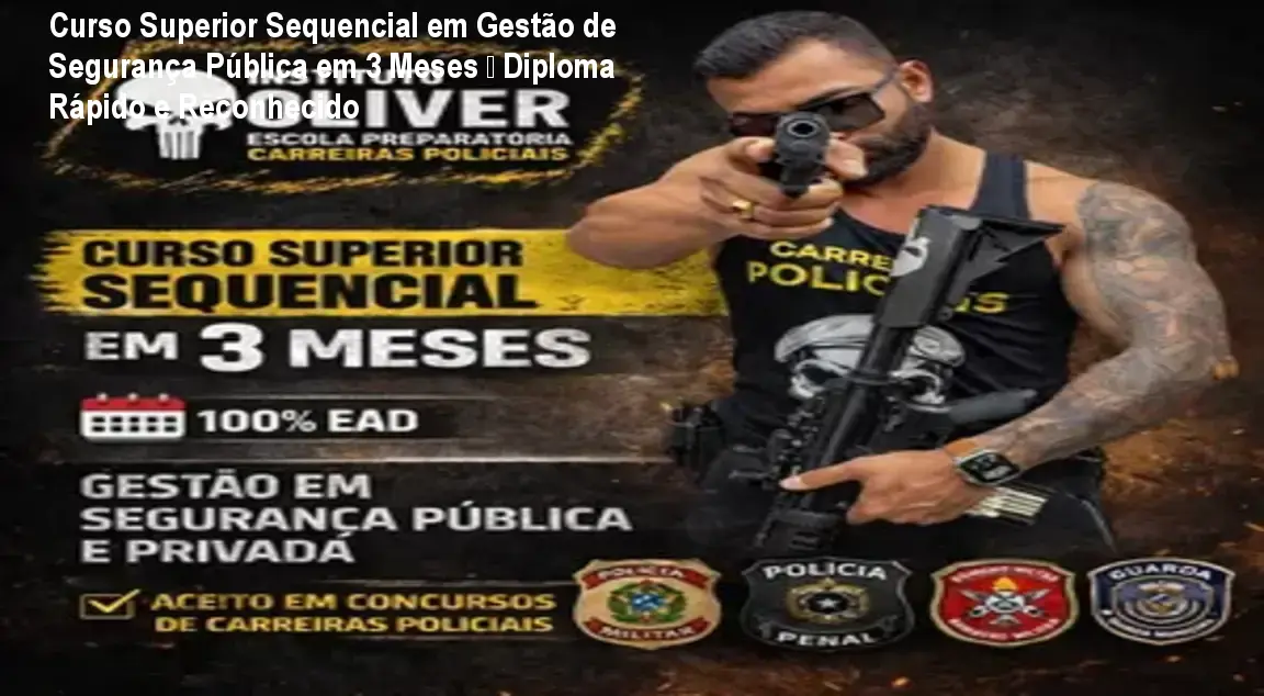 Imagem do curso superior sequencial em Gestão de Segurança Pública e Privada com certificado digital em 3 meses