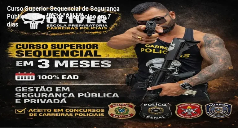 Curso Superior Sequencial de Gestão em Segurança Pública – garantia e reembolso