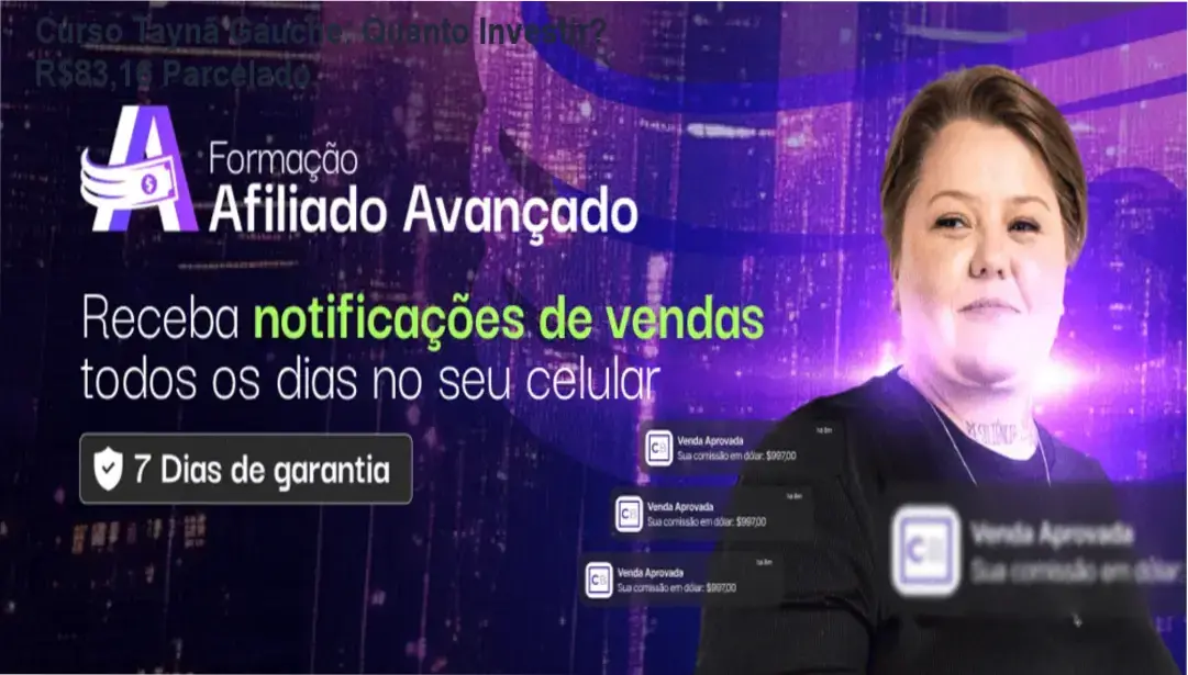 Curso Taynã Gauche custo-benefício e valor percebido