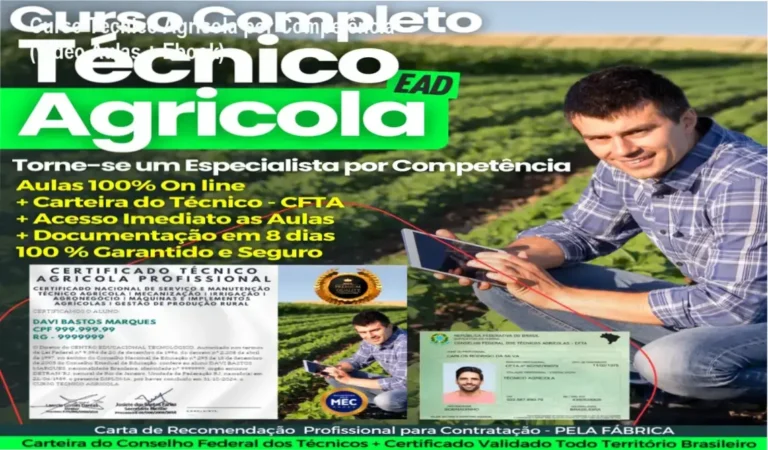Curso Técnico Agricola por Competência (Video Aulas + Ebook)