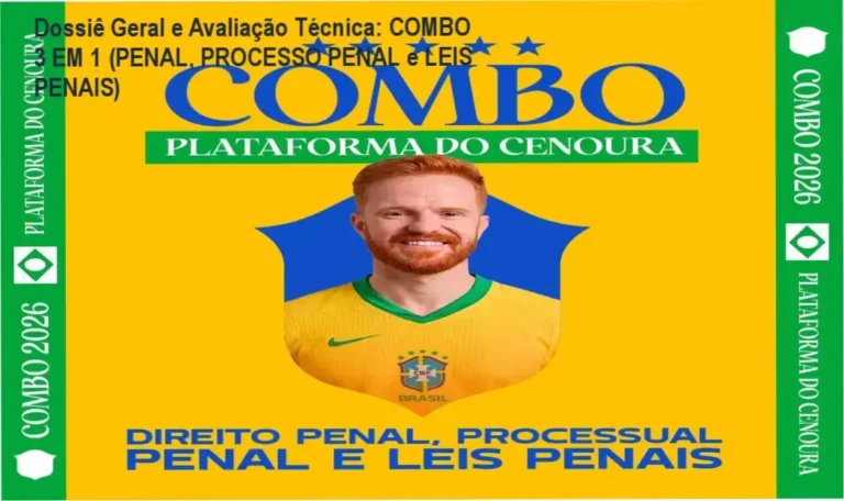 Gráfico de desempenho técnico do ecossistema COMBO 3 EM 1 (PENAL, PROCESSO PENAL e LEIS PENAIS)