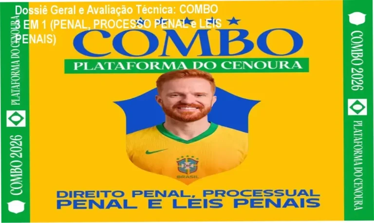 Gráfico de desempenho técnico do ecossistema COMBO 3 EM 1 (PENAL, PROCESSO PENAL e LEIS PENAIS)