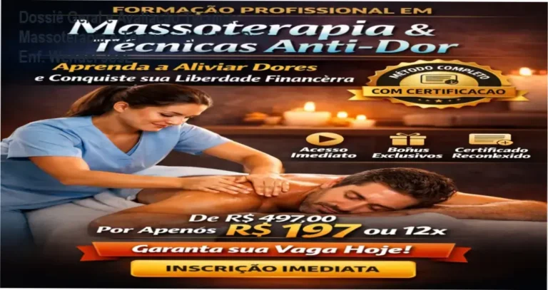 Gráfico de desempenho técnico do ecossistema Massoterapia e Técnicas Anti-Dor Prof. Enf. Wendel JosE