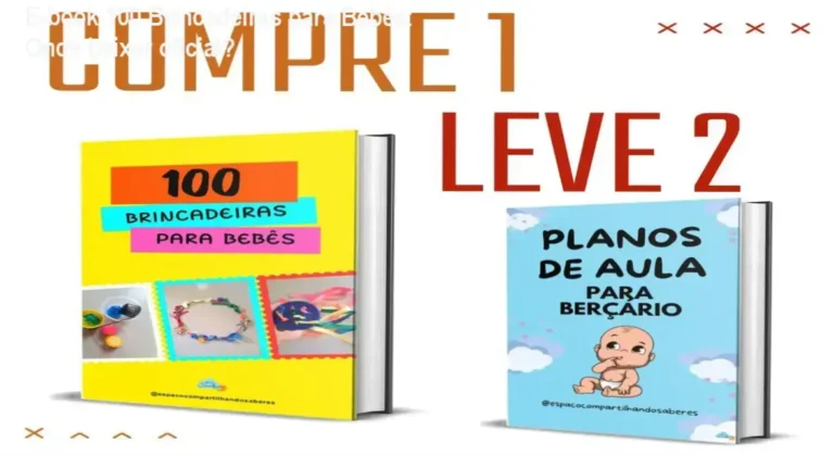 Capa do E-book 100 Brincadeiras para Bebês mostrando atividades pedagógicas prontas para impressão