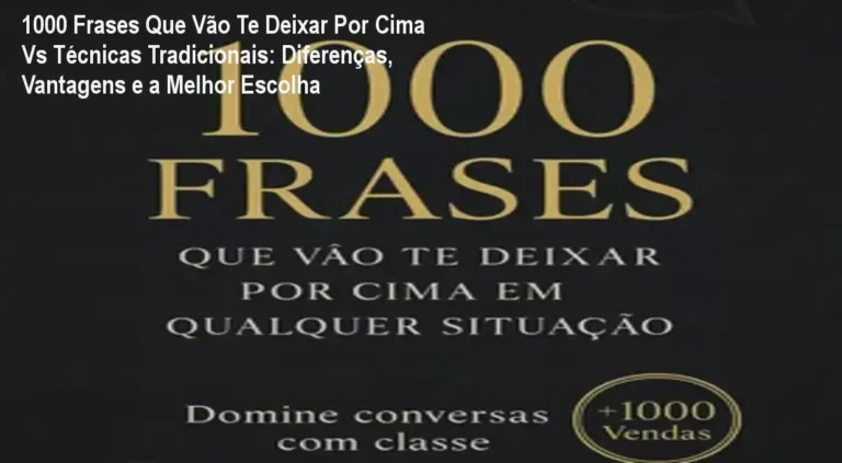 Capa do ebook 1000 Frases Que Vão Te Deixar Por Cima em uso no celular, mostrando como melhorar a comunicação instantaneamente