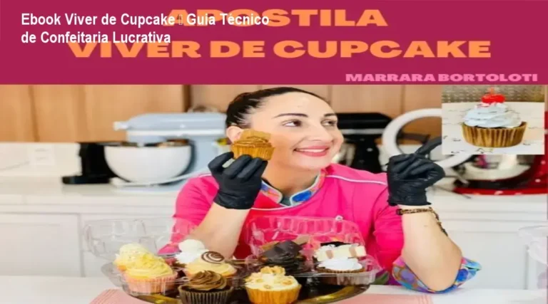 Capa do Ebook Viver de Cupcake mostrando técnicas de confeitaria para empreendedores
