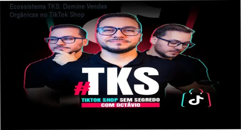 Imagem promocional do curso Ecossistema TKS mostrando venda orgânica no TikTok Shop