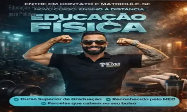 Capa do Bacharelado em Educação Física EAD do Instituto Óliver voltado para futuros policiais