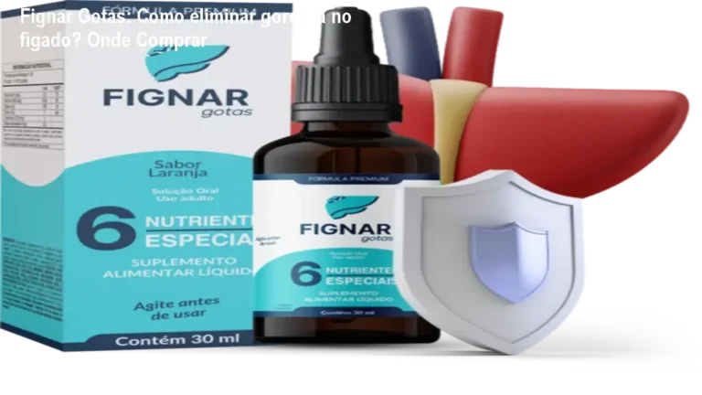 Frasco de Fignar Gotas, suplemento sublingual para reduzir gordura no fígado e melhorar energia