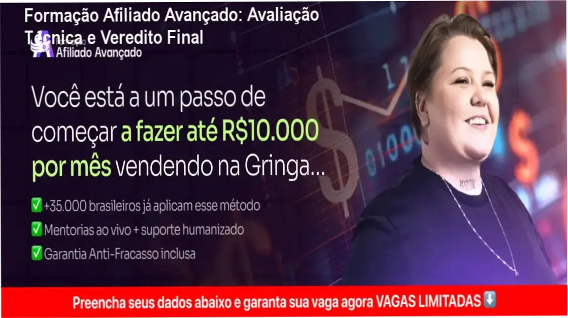 Capa do ebook da Formação Afiliado Avançado mostrando estratégia de vendas em dólar