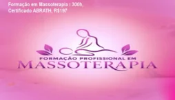 Formação em Massoterapia – 300h, Certificado ABRATH, R$197