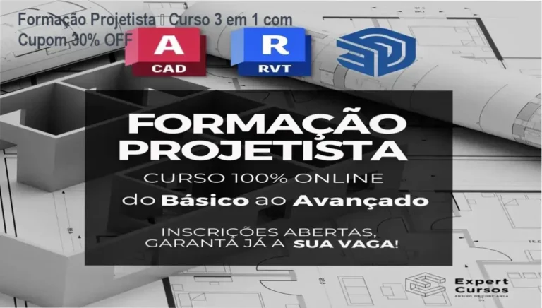 Formação Projetista da Expert Cursos – autoridade de mais de 85 mil alunos e certificação reconhecida