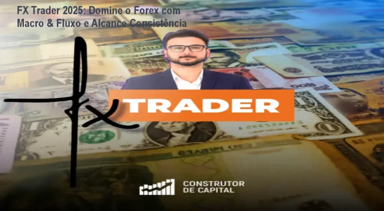 Captura de tela do curso FX Trader 2025 mostrando análise macroeconômica aplicada ao trading Forex