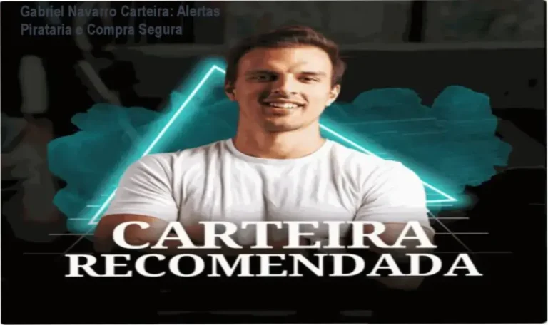 Gabriel Navarro Carteira destacando alertas de pirataria e guia de compra segura