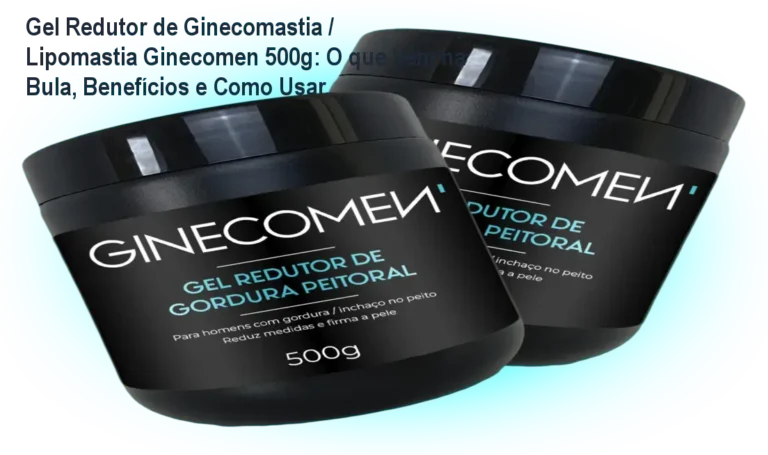 Gel redutor Ginecomen 500g aplicado no peito masculino para redução de ginecomastia