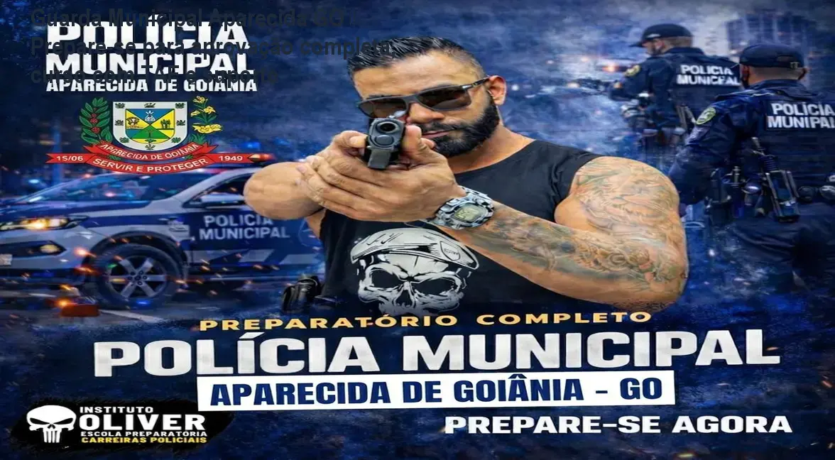 Imagem do curso online Guarda Municipal de Aparecida de Goiânia GO mostrando conteúdo de aulas, simulados e preparação para TAF