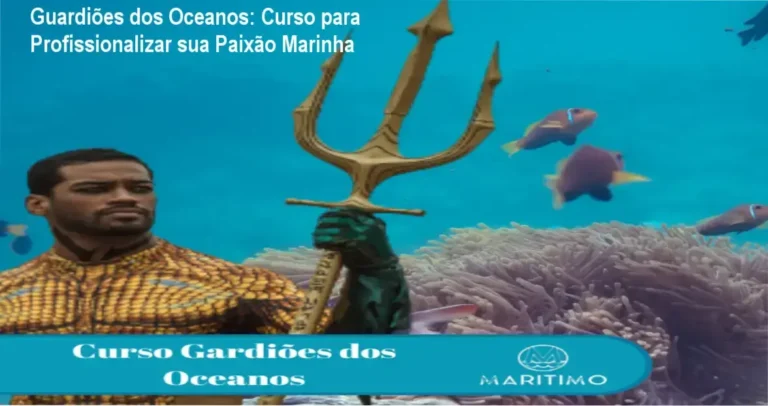 Imagem ilustrativa do curso Guardiões dos Oceanos mostrando mergulhador com equipamentos de conservação