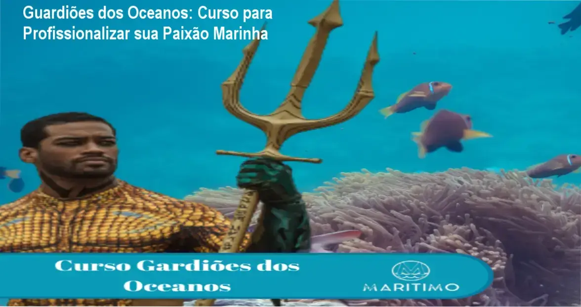 Imagem ilustrativa do curso Guardiões dos Oceanos mostrando mergulhador com equipamentos de conservação