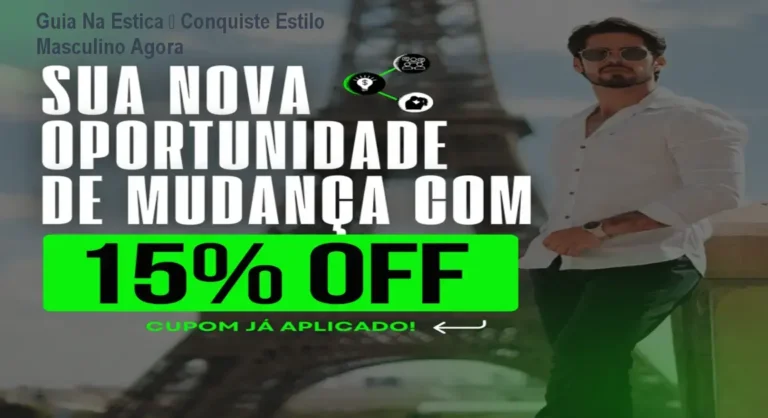 Capa do ebook Guia Na Estica mostrando looks prontos para homens que buscam estilo rápido e confiança