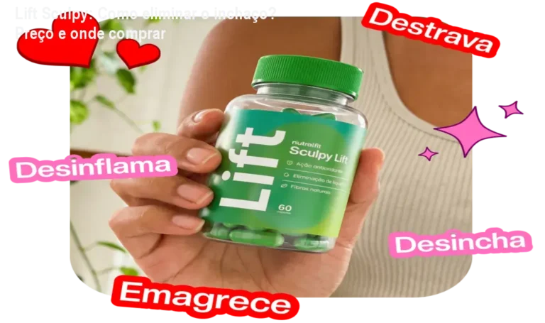 Frasco de Lift Sculpy Detox Caps mostrando cápsulas detox para emagrecimento e redução de inchaço