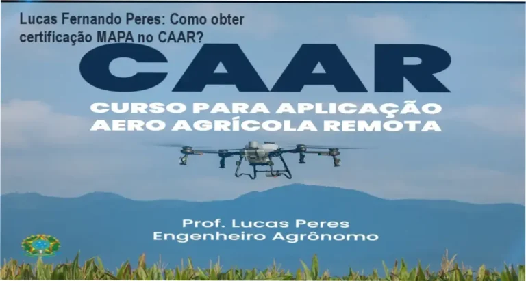 Lucas Fernando Peres apresentando o curso CAAR de Aplicador Aeroagrícola Remoto com certificação MAPA