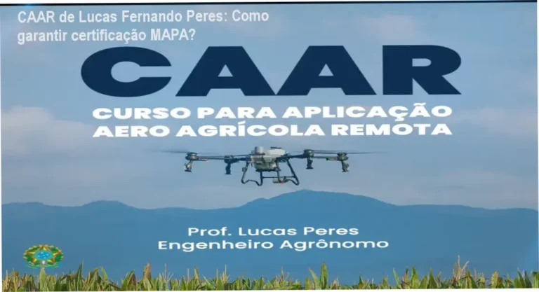 Lucas Fernando Peres apresentando o curso CAAR com foco na certificação MAPA para drones agrícolas