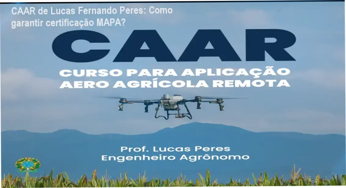 Lucas Fernando Peres apresentando o curso CAAR com foco na certificação MAPA para drones agrícolas
