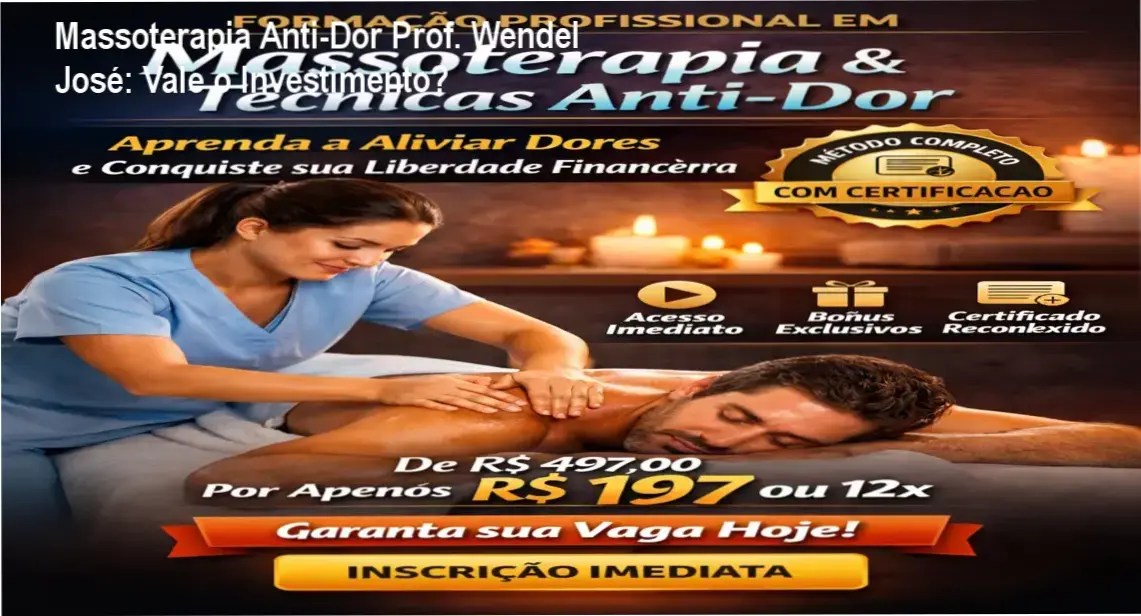 Massoterapia e Técnicas Anti-Dor Prof. Wendel José – resultados práticos e alívio de dores
