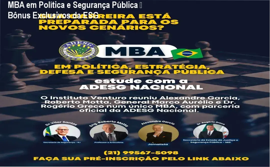 MBA em Política, Estratégia, Defesa e Segurança Pública – bônus e materiais complementares