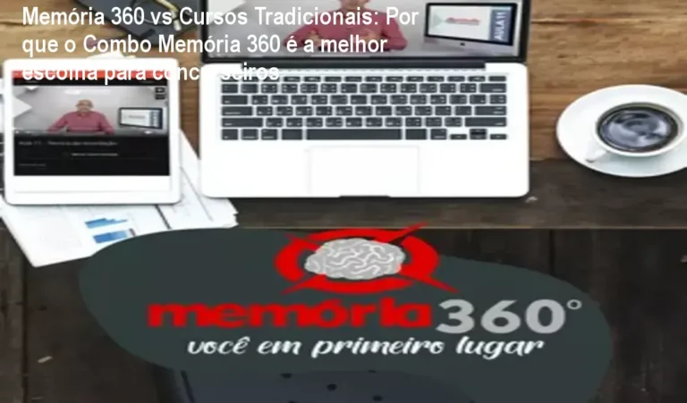 Estudante usando o curso Memória 360 no laptop, aplicando técnicas de memorização para melhorar notas