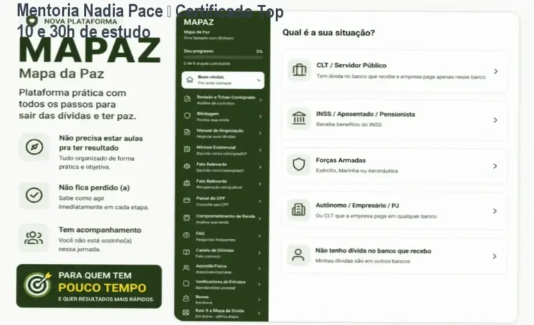Mentoria Nadia Pace certificado de reconhecimento Top 10 e carga horária
