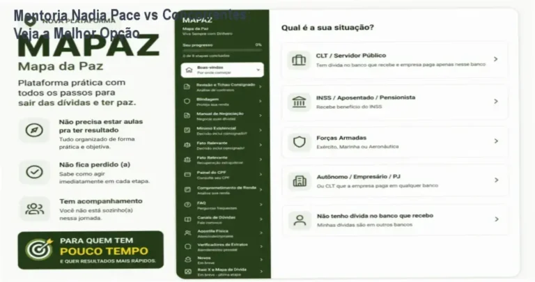 Mentoria Nadia Pace comparação com concorrentes e alternativas