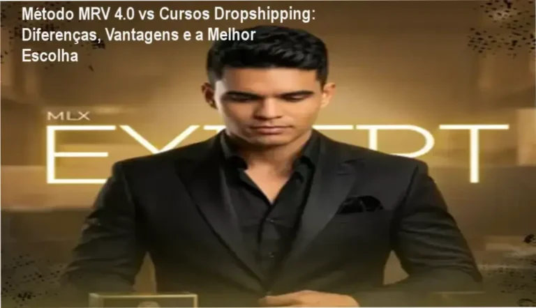 Comparativo visual entre Método MRV 4.0 e cursos de dropshipping destacando vantagens do MRV