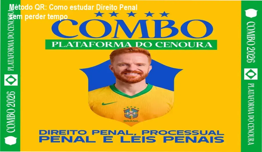 Imagem do combo 3 em 1 Método QR mostrando livros interativos com QR Code e videoaulas de Direito Penal