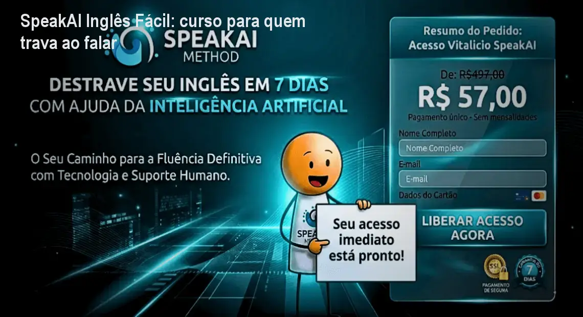 SpeakAI Inglês Fácil: curso para quem trava ao falar