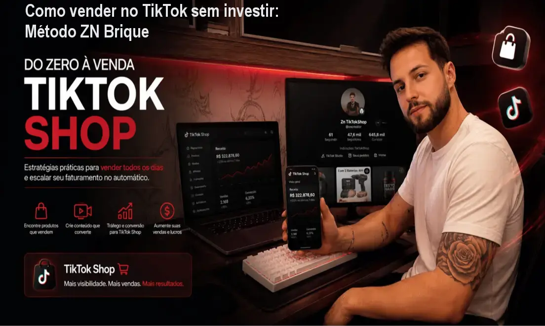 Como vender no TikTok sem investir: Método ZN Brique