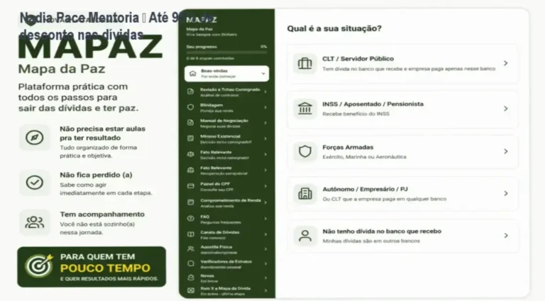 Imagem da mentoria Nadia Pace mostrando desconto de até 95% nas dívidas