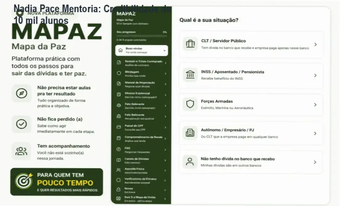Nadia Pace Mentoria – custo-benefício, investimento que elimina dívidas e gera tranquilidade financeira