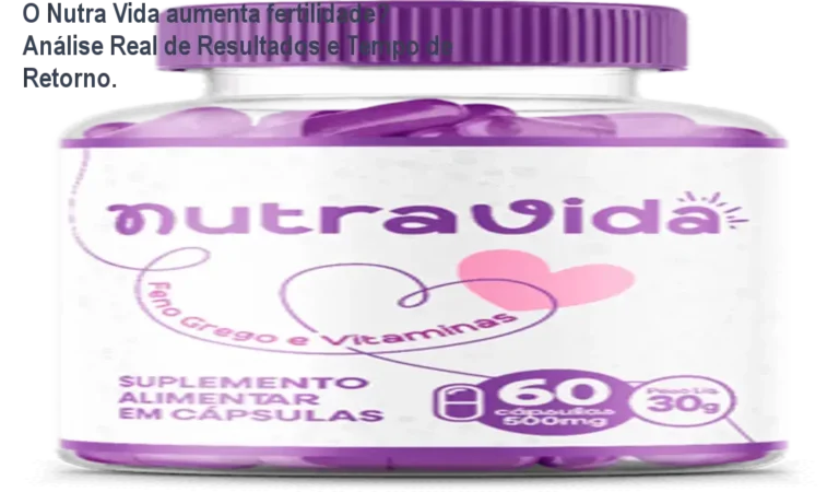 Frasco de Nutra Vida ao lado de cápsulas e selo de compra segura