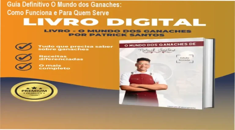 Capa do livro digital O Mundo dos Ganaches mostrando receitas de chocolate e cobertura cremosa